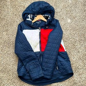Tommy Hilfiger Sport Flag Hooded Puffer Jacket Size Medium